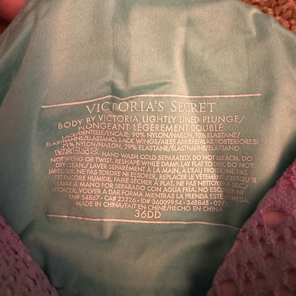 Mermaid Lace Victoria’s Secret Wireless Body By Victoria Lounge Bra 36DD - Picture 4 of 4